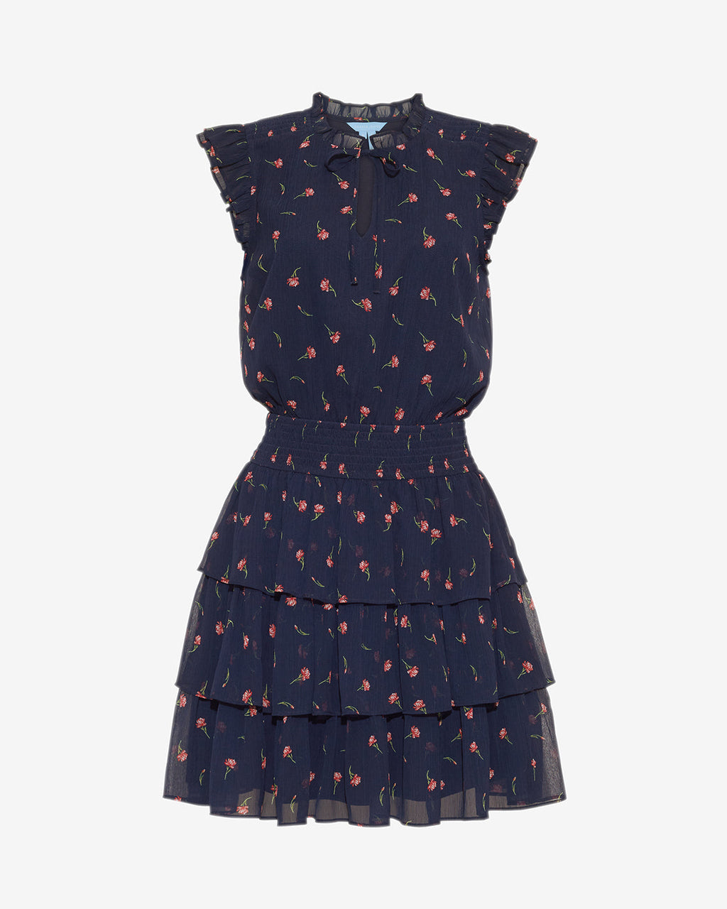 Alana Tiered Dress in Ditsy Autumn Flowers