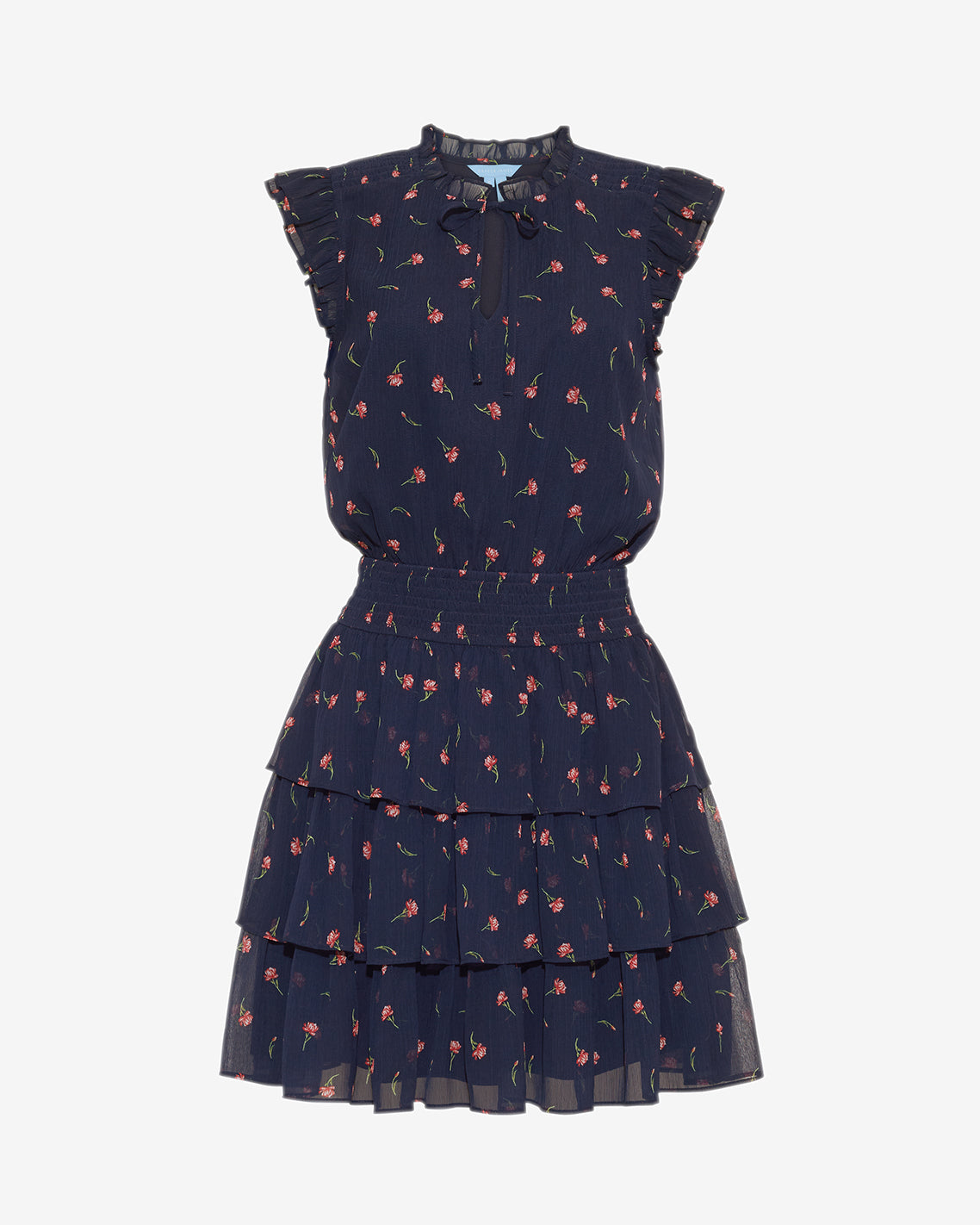 Alana Tiered Dress in Ditsy Autumn Flowers