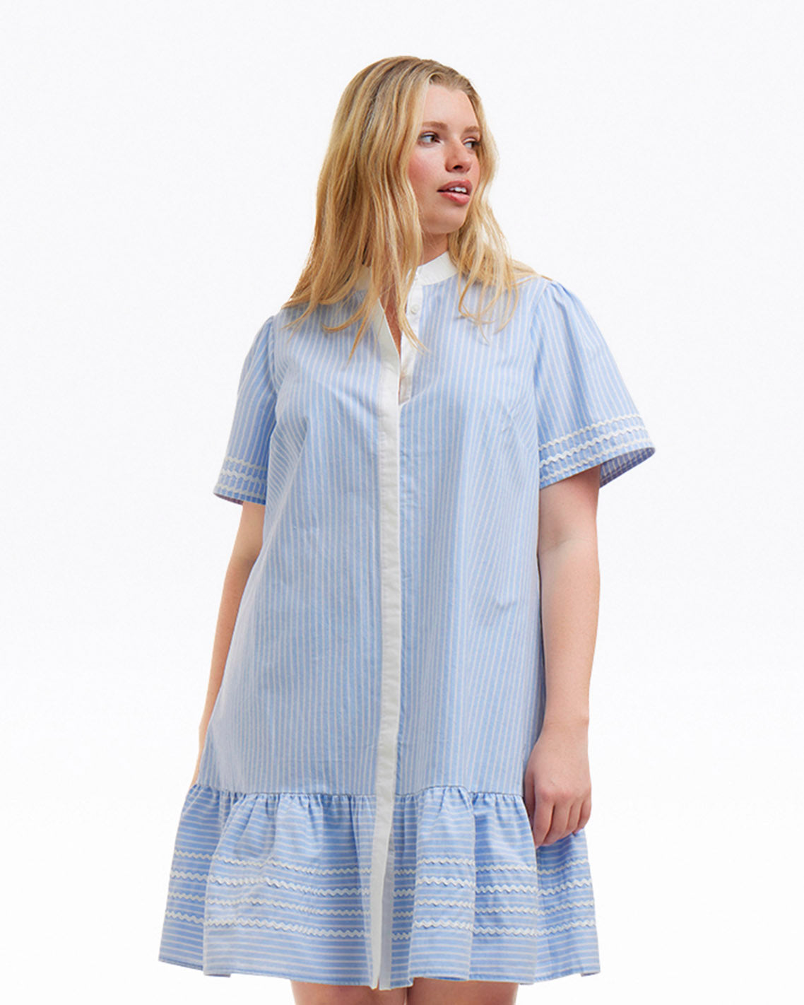 Molly Mini Dress in Oxford Shirting