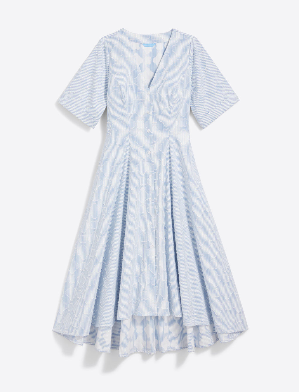 Erin Short Sleeve Dress in Textured Stripe