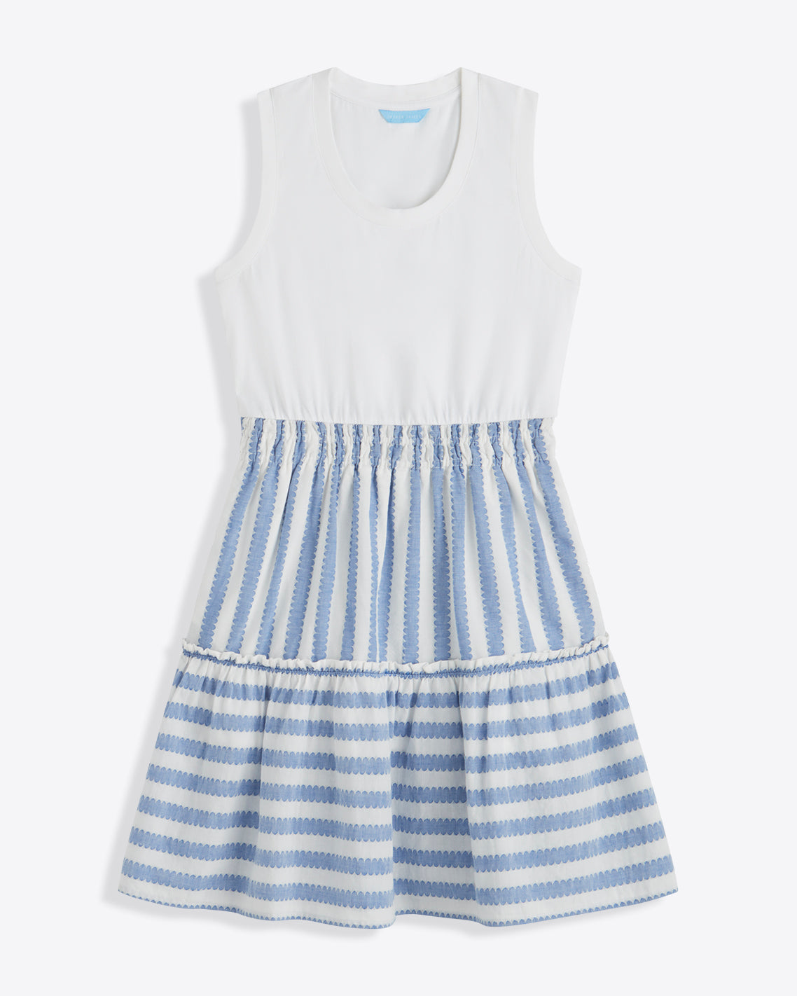 Arden Mixed Media Shirtdress in Wave Stripe