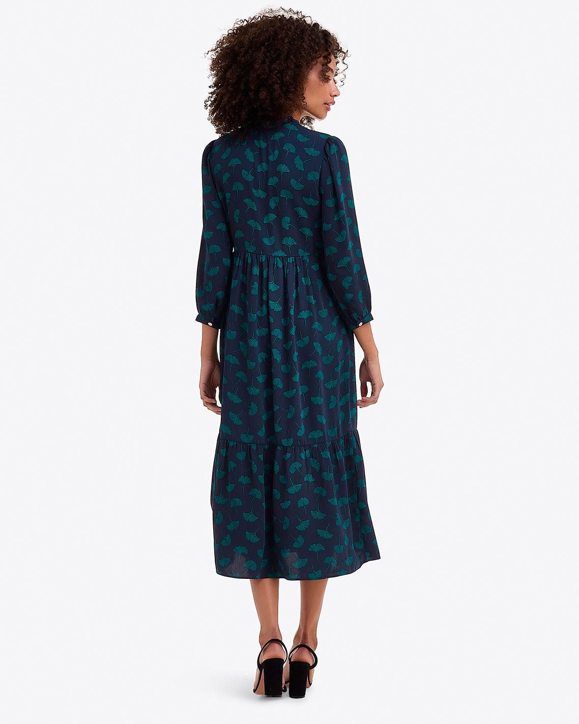 Katie Midi Dress in Ginko Leaf