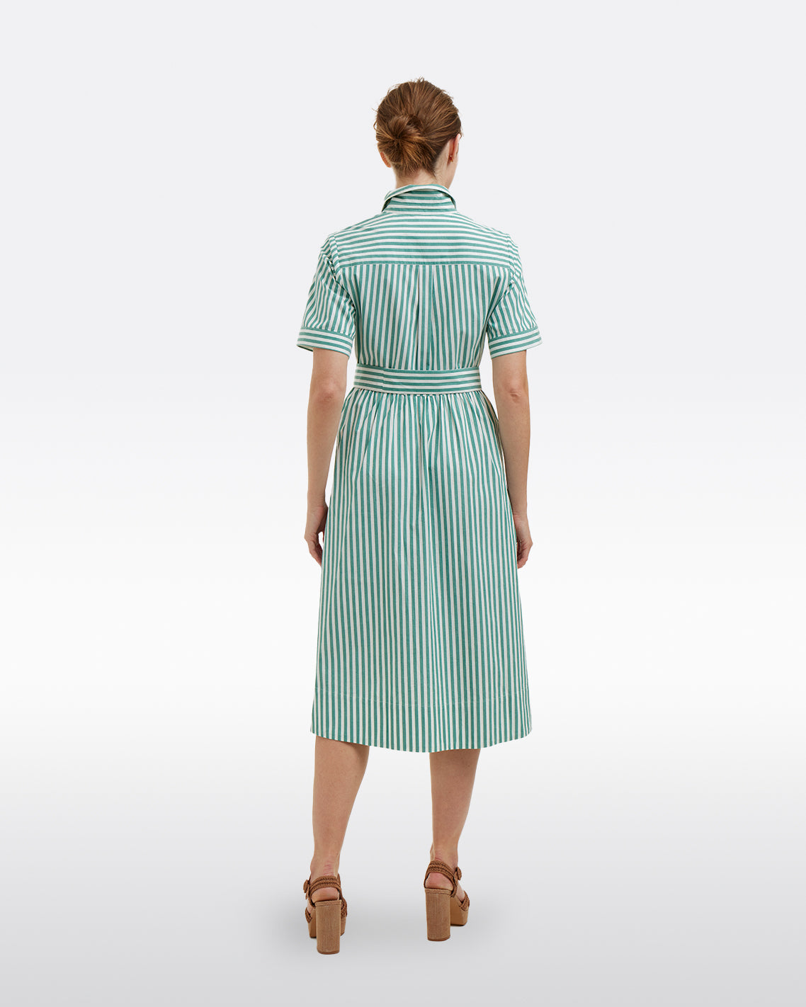 Jordan Green Stripe Midi Dress