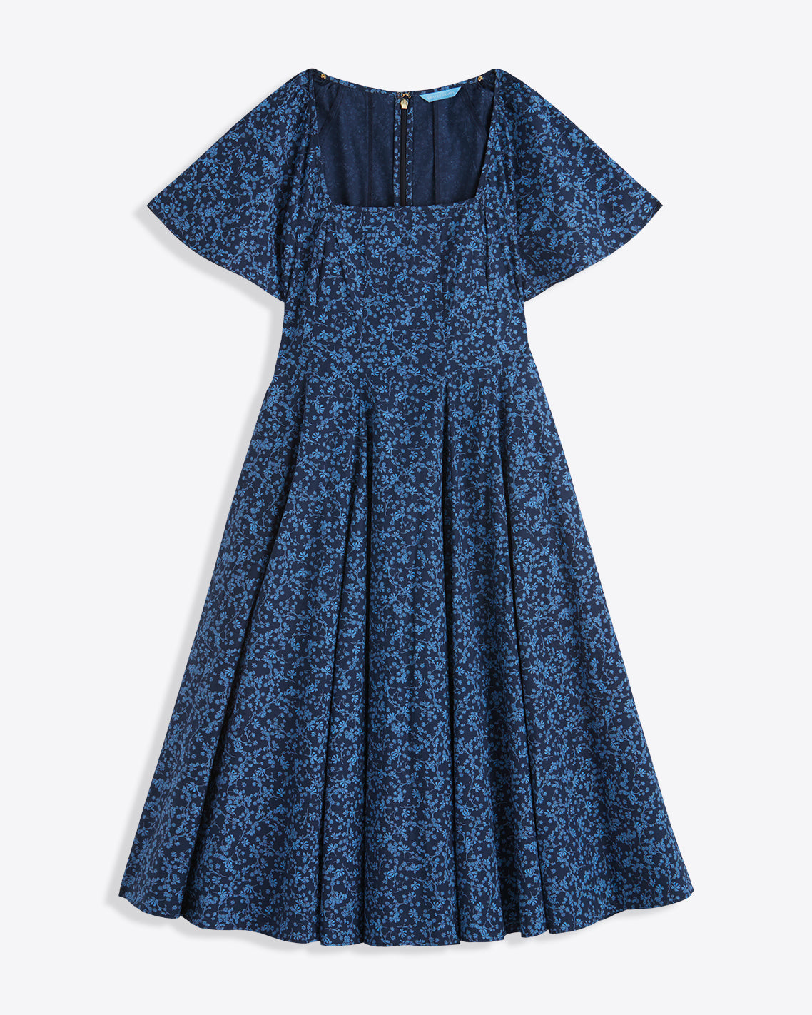 Caitlyn Square Neck Midi Dress in Ribbon Floral