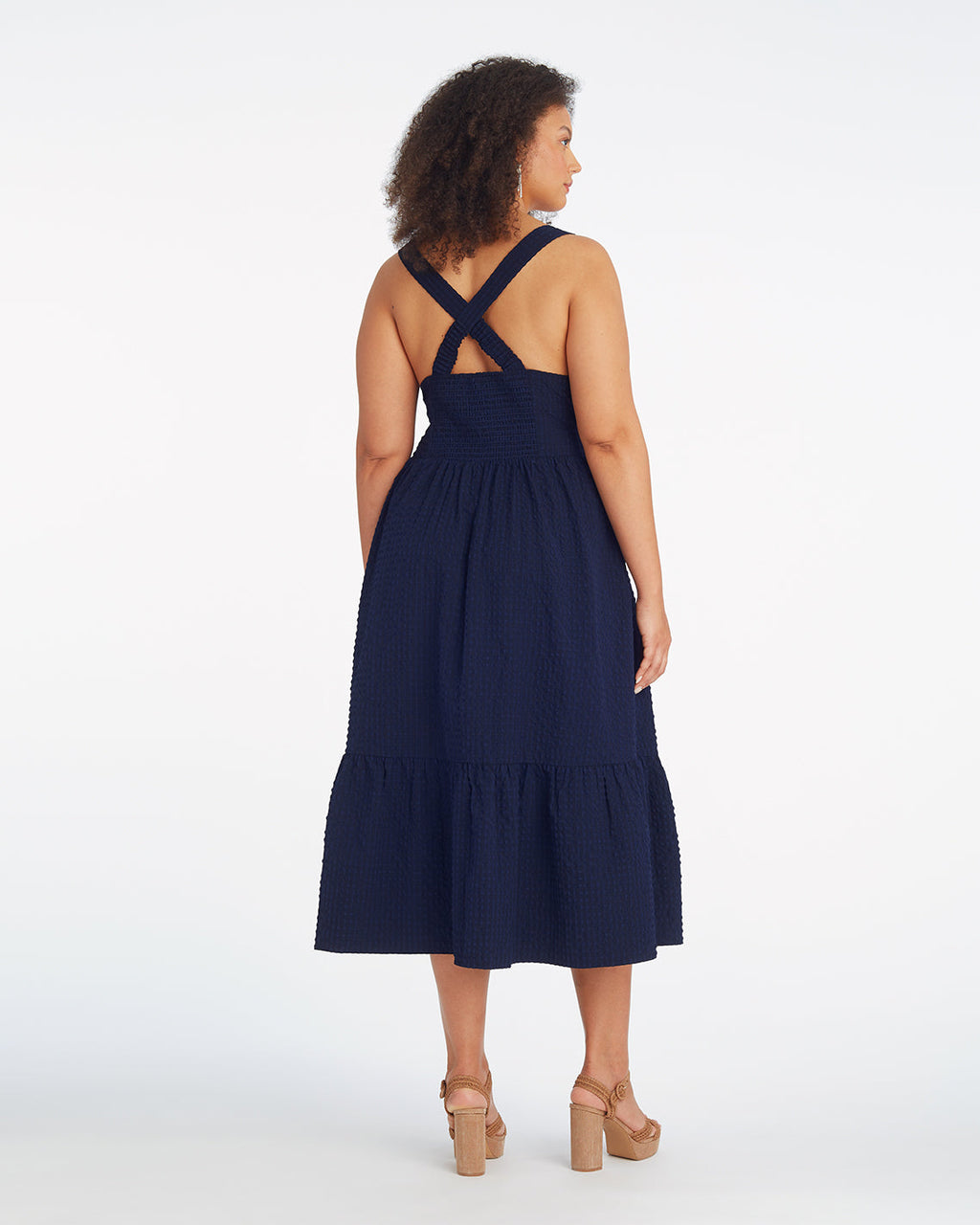 Blake Midi Dress in Seersucker
