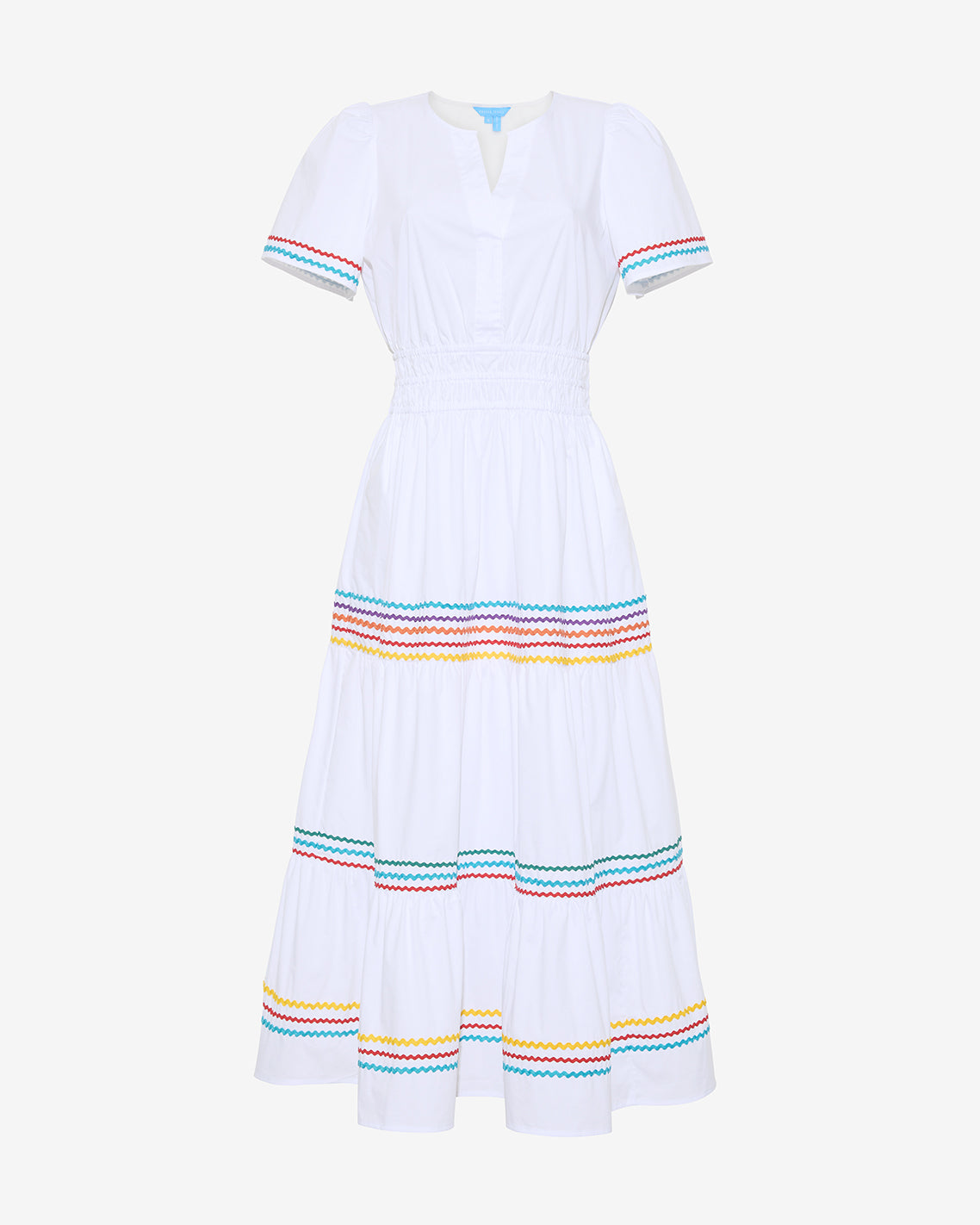 Hollie Midi Dress in Rainbow Ric Rac